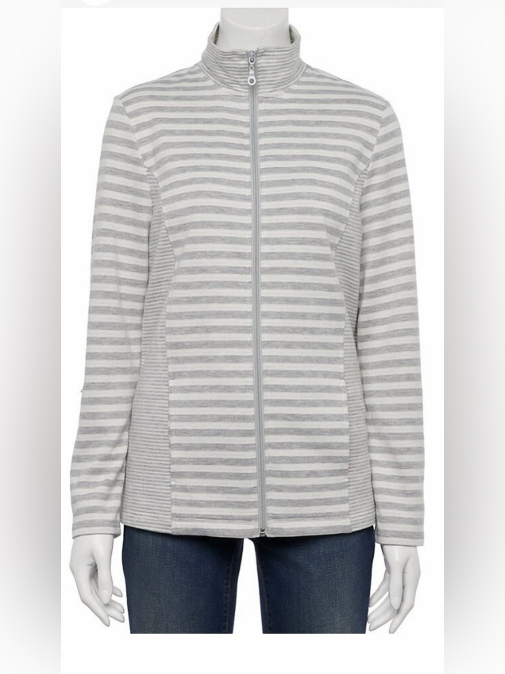 Womens XL Croft And Barrow Zip Up Top Jacket Sweatshirt NWT $50 Pockets